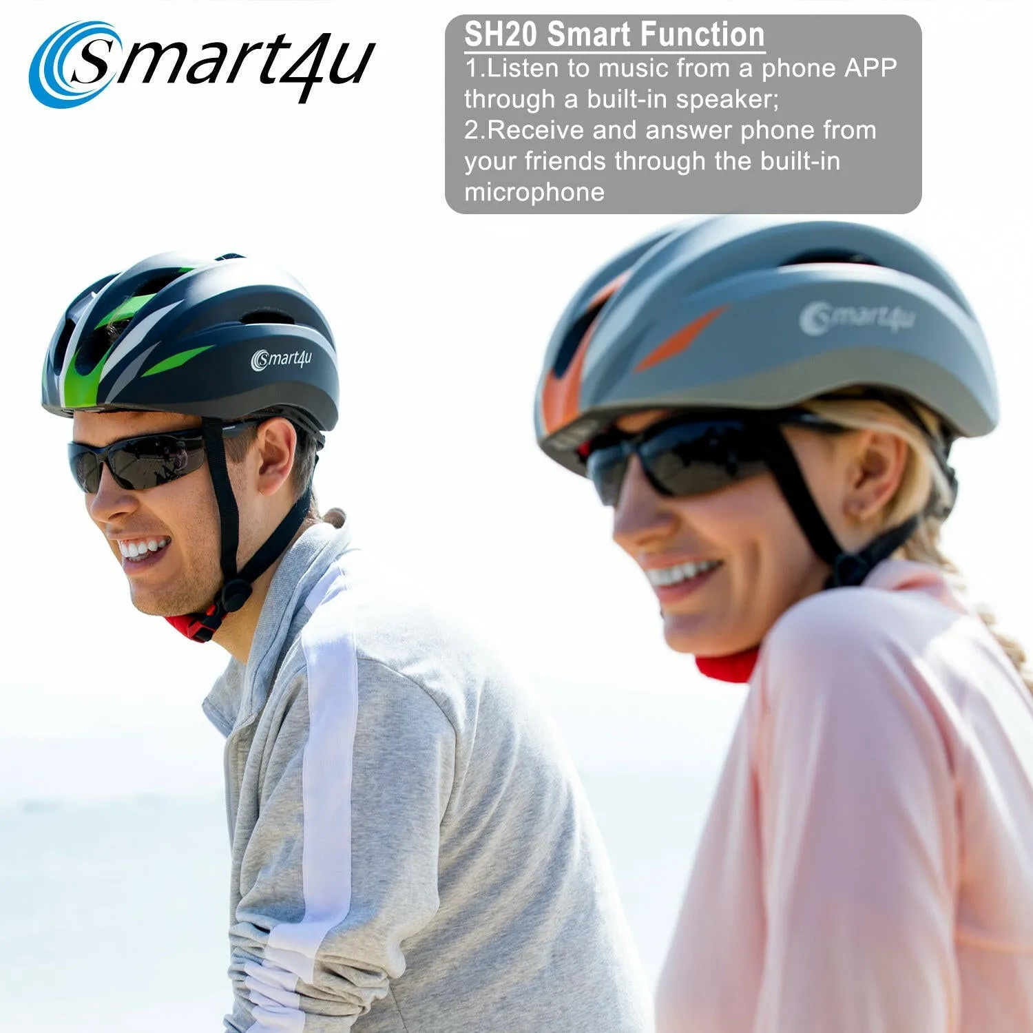 NEW Smart Cycling Helmet Bike Ultralight Bluetooth helmet Integrally-molded Road Bicycle MTB Music Helmet Safe Men Women 58-62cm