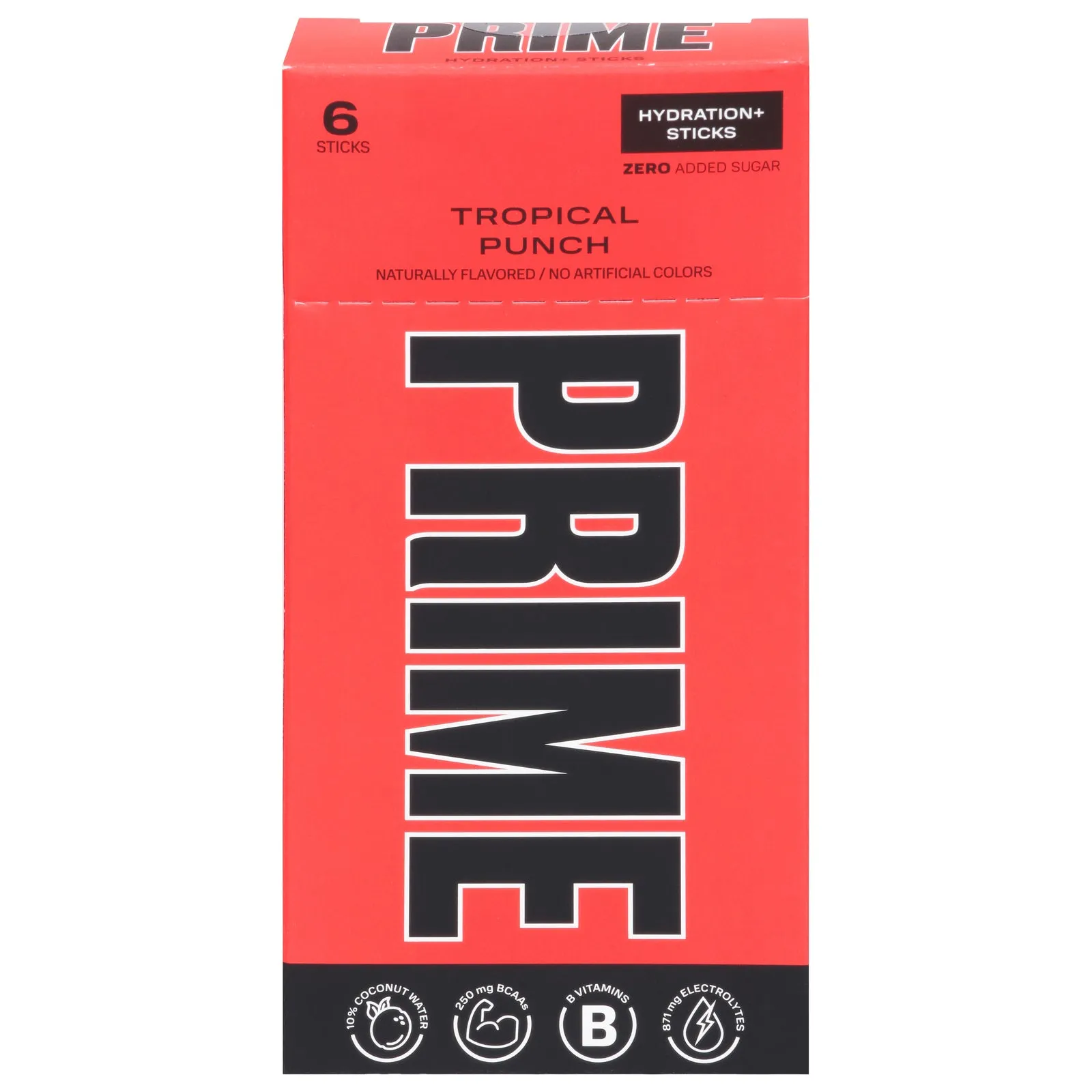 Prime Hydrate Tropical Punch Electrolyte Powder Stick, 6 Pack, 9.75 Grams